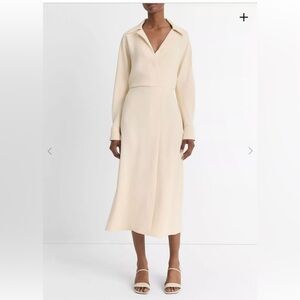 Vince Cream Long Sleeve Dress